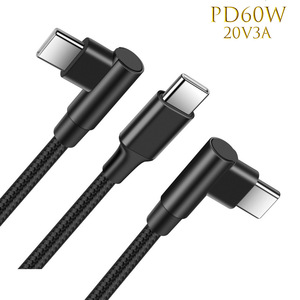 Dual 90 grados 60W ángulo recto <span class=keywords><strong>Usb</strong></span>-<span class=keywords><strong>c</strong></span> <span class=keywords><strong>Cable</strong></span> 60W <span class=keywords><strong>Usb</strong></span> <span class=keywords><strong>Cable</strong></span> tipo <span class=keywords><strong>C</strong></span> a tipo <span class=keywords><strong>C</strong></span> <span class=keywords><strong>Cable</strong></span> de carga - Product Image 4