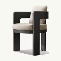 Ensemble de salle à manger extérieur moderne en aluminium avec coussins imperméables, table et chaises design pour hôtels, mobilier de jardin de luxe