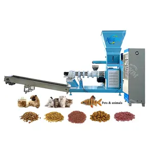 Animal Feed Granulation Machine Pet Cat Dog Bird Rabbit Livestock Feed Machines Floating Fish Feed Pellet Extruder Machine Plant