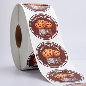 Étiquette autocollante personnalisée pour emballage de biscuits ronds aux pépites de chocolat, pour sceller les boîtes et sacs de desserts et de friandises, idéale pour la marque. - Product Image 3
