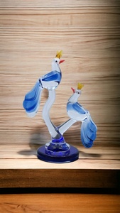 Figura de Loro de Cristal Hecha a Mano, Color Azul, 12 cm de Altura, Diseño Art Deco para Decoración de Sala de Estar - Product Image 2