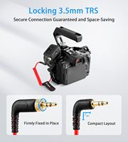 Cable de Audio TRS Macho-Macho de 3.5mm con Blindaje Trenzado y Bloqueo de Ángulo Recto Alvin's para Deity TC-1 y Cámaras DSLR/Sin Espejo