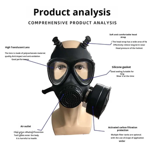 Máscara de seguridad facial completa con filtro respirador para protección contra gases, químicos, pintura en aerosol, polvo y abrasivos. - Product Image 5