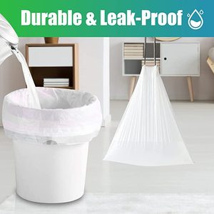 Heavy duty strength durable pe garbage <b>bag</b> 13 gallon plastic HDPE corn starch biodegradable trash <b>bag</b> with <b>strings</b> - Product Image 3