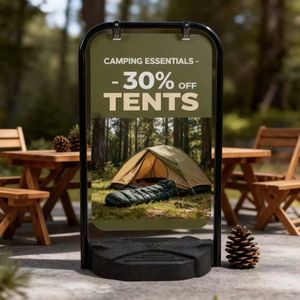 Présentoir de sol moderne avec graphique en aluminium 75x44cm et cadre en fer pour une promotion et une diffusion de messages efficaces des produits - Product Image 4