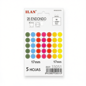Étiquettes adhésives rondes ILAN 17 mm, 35 étiquettes par feuille, 5 feuilles, autocollants à points colorés pour l'étiquetage des vêtements - Product Image 2