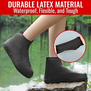 100% Cubiertas de zapatos de lluvia de látex natural-Cubrezapatos impermeables reutilizables para hombres y mujeres | Antideslizante y ecológico (OEM/ODM) - Product Image 2