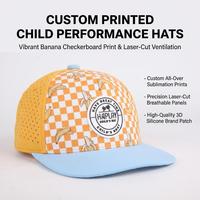 Gorra Deportiva Personalizada de 5 Paneles con Visera Plana, Impermeable, con Orificios Cortados con Láser, para Correr, Golf, con Parche de Goma con Logotipo, para Niños, Ajustable