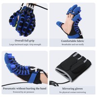 Gants robotisés de rééducation de la main en nylon souple bleu Syrebo pour l'entraînement des doigts chez les enfants hémiplégiques et les patients victimes d'AVC, pour usage domestique