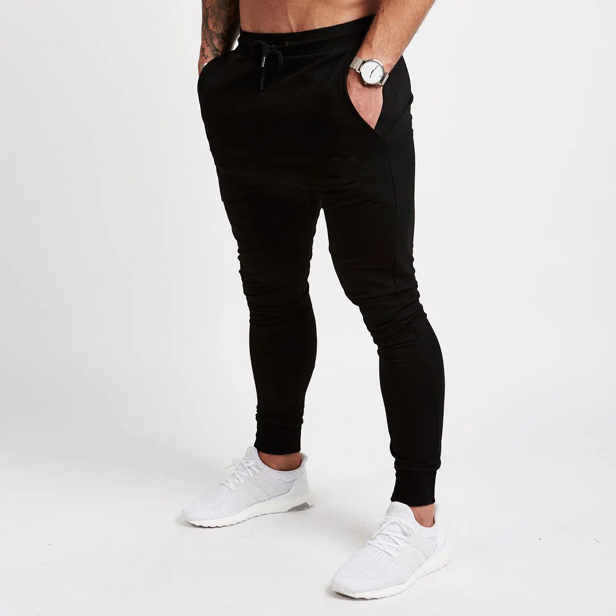 Toptan Fit erkek spor cepli pantolon özel baskı düz spor joggers erkekler Joggers