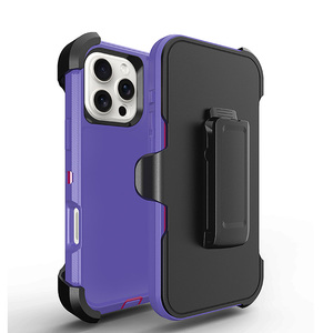 Étui de téléphone à clip de <span class=keywords><strong>ceinture</strong></span> de protection robuste et antichoc 360 <span class=keywords><strong>pour</strong></span> <span class=keywords><strong>iphone</strong></span> 16 Pro Max avec support - Product Image 1