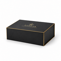 Boîte cadeau 3D de luxe, noire et dorée, emballage rigide pour cadeaux de santé, souvenirs médicaux et cadeaux d'affaires