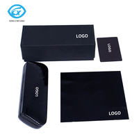 Étui à lunettes rigide personnalisable avec logo et motif de dessin animé XingChuang TZH006 9-9,9 pouces, forme personnalisée, en cuir PU noir tendance