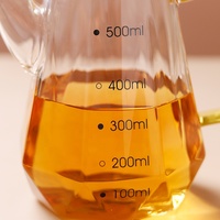 Bocal en verre borosilicaté transparent moderne de 500ml Bouteille d'huile chauffée de 17 oz avec couvercle en métal pour emballage de cuisine
