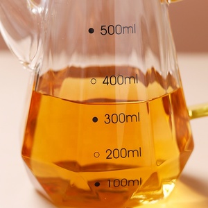 Bocal en verre borosilicaté transparent moderne de 500ml <span class=keywords><strong>Bouteille</strong></span> d'huile chauffée de 17 oz avec couvercle en métal pour emballage de cuisine - Product Image 6