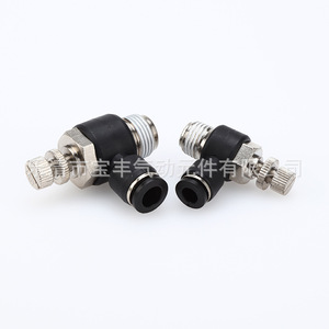 วาล์วปรับอัตราการไหล Baofeng รุ่น SL8-02 SL10-03 วาล์วควบคุมความเร็วลมแบบนิวเมติก ข้อต่อเร็วแบบซ็อกเก็ตสำหรับลม - Product Image 1