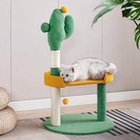Offre Spéciale moderne luxe chat arbre tour maison avec sisal griffoir bois peluche remise cadeau de noël chat arbre maison