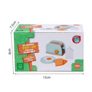 Happy Earth-Toaster Pop-Up en bois pour les tout-petits Interactive Pretend Play Breakfast Cooking <span class=keywords><strong>Kitchen</strong></span> Role Early Learning <span class=keywords><strong>Fun</strong></span> - Product Image 6