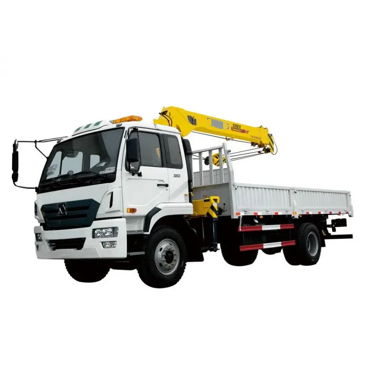 الصينية العلامة التجارية SQ5SK2Q شاحنة لرفع الأدوات الثقيلة 5 طن منخفضة السرير شاحنة مع رافعة