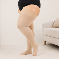 Chaussettes de compression grande taille 20-30 mmHg pour femmes et hommes, hauteur cuisse, pour petites varices, caillots sanguins, arthrite