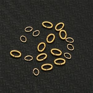 Anneaux de jonction ovales en acier inoxydable |   Connecteurs ouverts plaqués or 18 carats pour la fabrication de bijoux DIY (bracelets et colliers) - Product Image 3