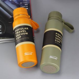 New Designed Travel Silicone Handle Double Wall Stainless <b>Steel</b> Insulated Water <b>Bottle</b> with Custom logo - Product Image 5