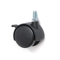 Petites roulettes à billes noires en nylon de 40mm pour meubles 2 pouces en caoutchouc PU PVC TPR PP-Quincaillerie industrielle avec fonction pivotante
