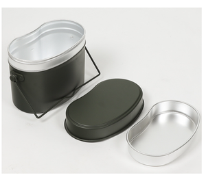 DFM0729 Olla para Calentar al Aire Libre en Forma de Riñón Verde, Tazón Multifunción, Juego de Cocina Individual, Accesorios - Product Image 2