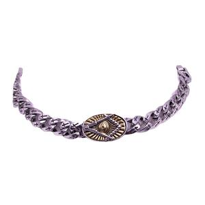 Horus Eye Men's <b>Bracelet</b> Zinc Alloy Two-tone Antique White K Cross Pattern Gift Jewelry - Product Image 5