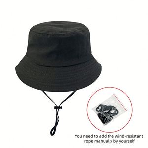 Sombrero de Pescador Personalizado al por Mayor, Gorra de Playa para Bebé con Protección Solar, Sombrero de Cubo Ajustable para Niños con Cuerda Antiviento - Product Image 5