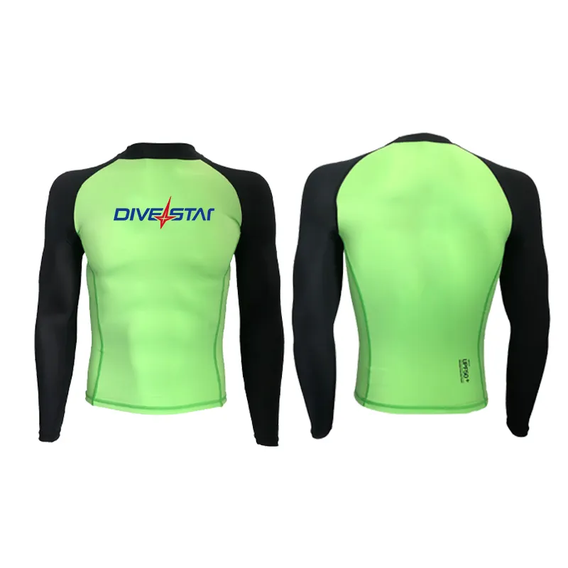 Divestar nam dài tay áo bơi áo sơ mi UPF 50 + lỏng phù hợp với Spandex Rashguard thoáng khí và UV bảo vệ thể thao cho người lớn