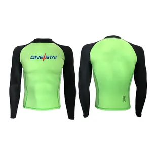 DIVESTAR Men's Long Sleeve Swim Shirts UPF 50+ Loose-Fit Spandex Rashguard Breathable and UV Protected Sportswear for Adults