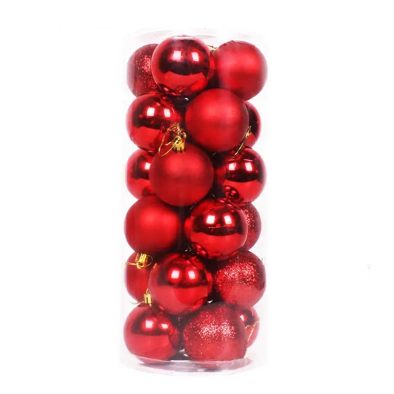 wholesale Red Christmas Ball Tree Ornaments luxury custom gold glitter hanging Decoration Supplies DIY gift