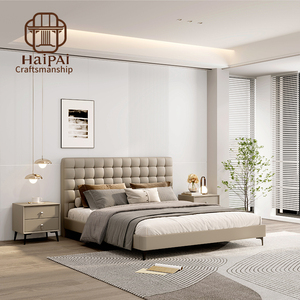 <span class=keywords><strong>Cama</strong></span> Moderna <span class=keywords><strong>Minimalista</strong></span> con Tapicería de Cuero Genuino o Tela, Estructura de Madera Maciza con Función de Almacenamiento, <span class=keywords><strong>Base</strong></span> de <span class=keywords><strong>Cama</strong></span> de Lujo - Product Image 4
