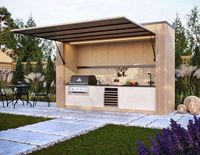 Cuisine de jardin modulaire en acier inoxydable, station de barbecue modulaire en acier inoxydable pour extérieur