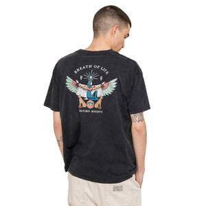 Oferta de Verano: Camiseta Casual para Hombre, 100% Algodón, Estilo Vintage Lavado, Personalizable con Impresión Digital OEM, Cuello Redondo, Transpirable y Anti-Pilling - Product Image 6