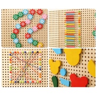 Jeu mural interactif Montessori en bois avec piquets, panneau mural d'activités sensorielles, jeux éducatifs pour aire de jeux intérieure
