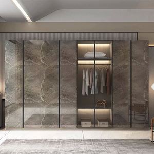 Système de rangement de cuisine moderne en bois massif pour salle à manger, avec miroir, étagères pour vêtements, organisateur, idée de design, buffet - Product Image 4