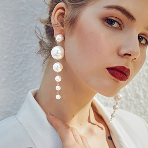 2020 de alta calidad gran imitación de perla pendientes chapado en oro barroco elegante con cuentas, pendientes para las mujeres - Product Image 1