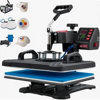 Presse à Chaud Détachable 5-en-1 de 12*15 Pouces pour Transfert Thermique – Machine de Presse à Chaud 5-en-1 pour T-shirts, Tasses et Casquettes
