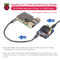 Modul Daya PD Ganda 5V5A Khusus untuk Raspberry Pi 5, Input Tegangan Lebar 924V / Input PD dan Output PD Ganda