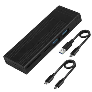 Dernier lecteur de carte multi-ports 4 en 1 hub aluminium m2 NVNe et Sata ssd boîtier 10gbps 2 to Station d'accueil