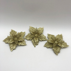 Ornamento artigianato commercio all'ingrosso Della Decorazione di Scintillio Stella Appesa oro Brillante della decorazione della sfera di plastica hollow natale 3D fiore decor - Product Image 3