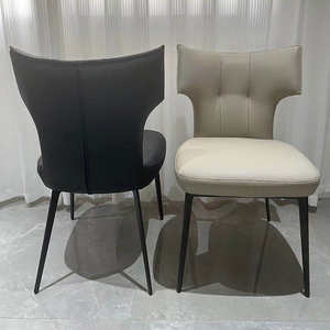 Chaises de salle à manger en similicuir Chaises de salle à manger rembourrées avec dos et pieds en métal massif <span class=keywords><strong>Chaise</strong></span> de salle à manger moderne pour la cuisine - Product Image 4