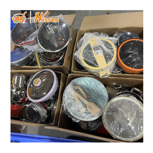 Ollas de Acero Inoxidable con <span class=keywords><strong>Wok</strong></span> y <span class=keywords><strong>Wok</strong></span> Chifero, Juego de Utensilios de Cocina Mixtos al por Mayor, Liquidación de Stock para el Mercado Peruano - Product Image 1