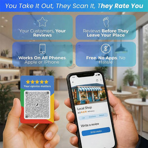 Carte NFC de haute qualité pour avis Google, avec fonction de lecture par téléphone et QR code, pour entreprises, évaluation 5 étoiles, en PVC, pour hôtels, restaurants, commerces de détail - Product Image 3