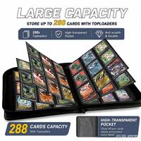 Classeur Premium pour cartes Toploader, 4 pochettes, capacité 288 cartes, classeur zippé pour cartes Toploader, classeur personnalisé TCG 9 pochettes pour cartes Toploader