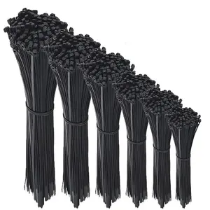 4.8*200MM Banding Wire Ties Plástico Preto Descartável Instalação Elétrica Zip Ties Nylon Cable Ties