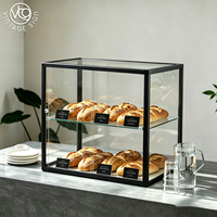 Boîte de présentation en acrylique transparente pour croissants, empilable, pour pâtisserie, boulangerie française, café, buffet de petit-déjeuner, hôtel, restaurant