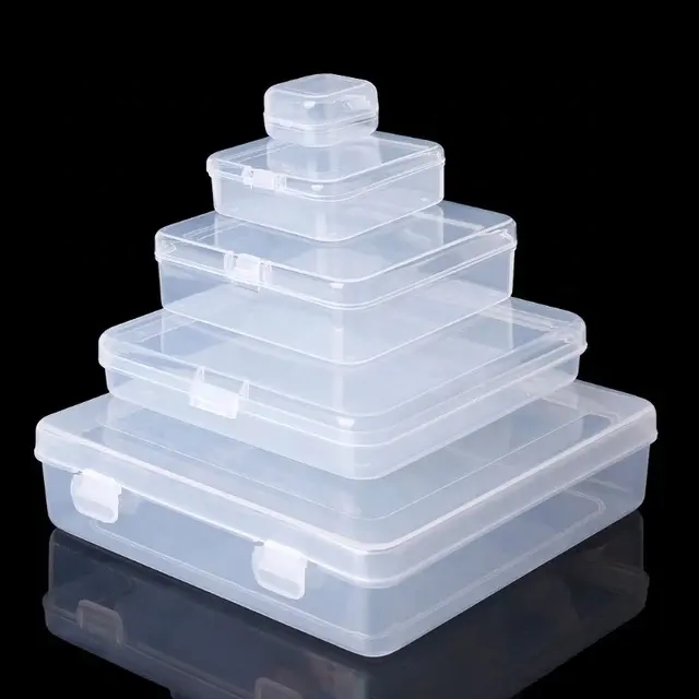 Screw Plastic Storage Box Square PP Multipurpose Jewelry Beads Display Case